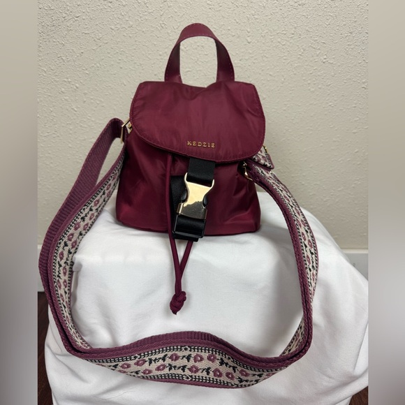 Kedzie Handbags - KEDZIE Burgundy Compact Nylon Backpack